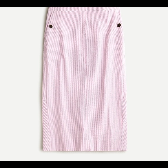 J.Crew Seersucker Pencil Skirt
Pink/White stripe - Picture 1 of 6